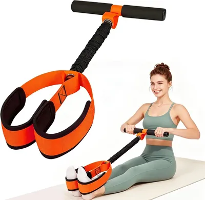 Image de Bande de résistance avec pédale et poignée, pour un entraînement du corps entier, idéale pour la maison, appareil de fitness