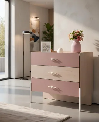 Productafbeelding van Elegant commode met 3 lades, in een modern design