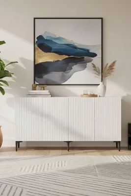Produktbild von Skye Decor, Hochwertiger Konsolentisch, Weiß, 150 x 75 x 32 cm | 100% melaminbeschichtete Spanplatte, 18 mm dick | Mit zahlreichen Regalen, wandmontierbar, modernes Design.