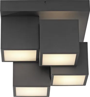 Image de Plafonnier LED JUST LIGHT TETRIS, blanc chaud, 17 W, noir, 14114-18