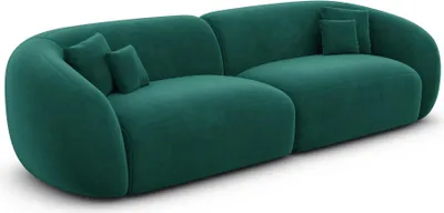 Produktbild von Samtstoff 4-Sitzer Couch Gaia Smaragdgrün