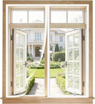 Produktbild von Fliegengitter Magnetisch für Fenster und Türen - Automatisch Schließend - 75 x 110 cm - Weiß