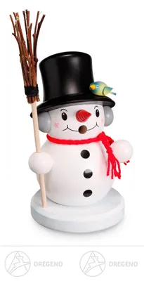 Produktbild von Räuchermann Schneemann mit Besen Höhe = 17cm NEU