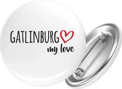 Produktbild von Huuraa Button Gatlinburg my love 59mm rund mit Sicherheitsnadel Ansteckbutton Geschenkidee