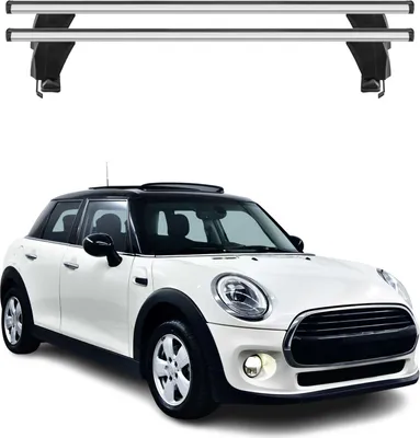 Image de Menabo Barres de toit transversales pour Mini One Cooper 2014-2018 Porte-Bagage en Alu lisse Argent 5Dr 2x