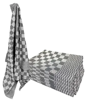 Obrázek produktu pro Károvaná utěrka - bavlna 65 x 65 cm - černá - 6 kusů