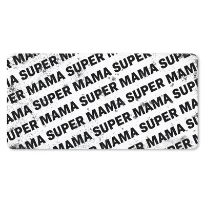 Produktbild von MuchoWow® Mauspad Mousepad Super Mama - Geschenk zum Muttertag - Vintage - schwarz und weiß 60x30 cm - Mousepads - Maus Mat - Pad - Mausunterlage - Nachhaltig