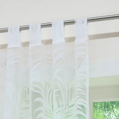 Produktbild von Joyswahl Vorhang (1 St) mit Schlaufen, Schlaufenschal Voile Ausbrenner Gardinen mit Blätter Muster, Weiß HxB 175x140 cm