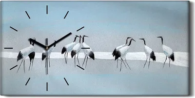 Produktbild von Wandbild Leinwand Bilder mit Uhr Geräuschlos 60x30 Malerei Tiere Vögel Kunst - schwarze Hände