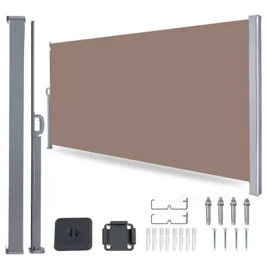 Obrázek produktu pro Boční markýza Výsuvná balkónová antracitová ochrana proti slunci plná kazetová zástěna hnědá 160x300cm