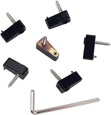 Image de Kit d'accessoires pour guitare avec clé, 6 vis, noir