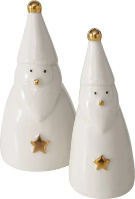 Zdjęcie produktu dla Dwie figurki porcelanowe JELKI, białe Mikołaje