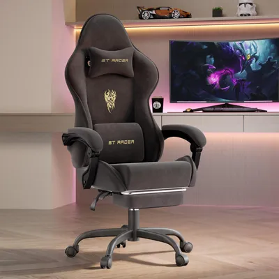 Produktbild von Verdego Gaming-Stuhl, Schwarz, Bürostuhl Ergonomisch, Chefsessel Racing Stuhl Computerstuhl, Gaming-Stühle, Schreibtischstuhl