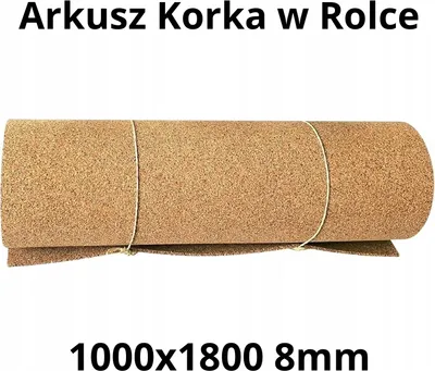 Zdjęcie produktu dla Wysokiej jakości naturalny arkusz korka w rolce 8 mm - 1000x1800mm (1 szt.)