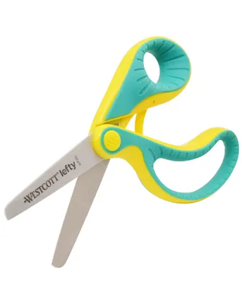 Produktbild von WESTCOTT Bastelschere Softgrip ergo junior Länge: 130 mm grün/gelb