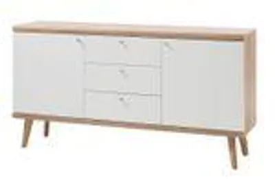 Produktbild von Sideboard Merle Kommode 160x40x83cm Eiche Riviera / weiß matt