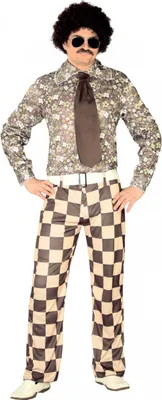 A man wearing a disco costume.