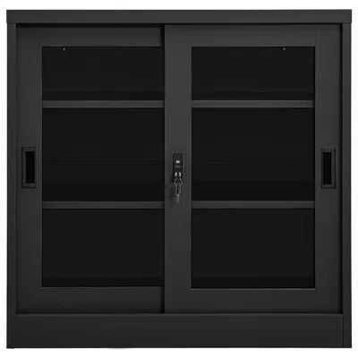 Produktbild von vidaXL Schrank mit Schiebetür Anthrazit 90x40x90 cm Stahl
