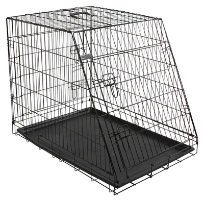 Klappbare Transportbox 76x54x64 cm, 2 Türen, schwarz