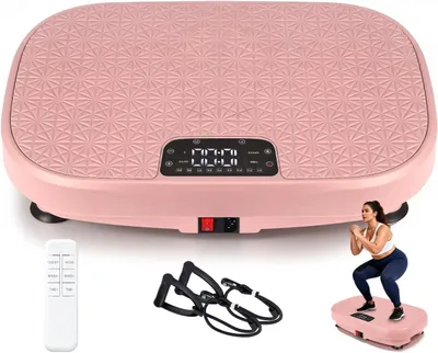 Obrázok produktu pre ZMH Vibračná doska Vibračná doska do 150 kg 9 tréningových programov 199 úrovní intenzity 200 W Vibračná doska Bluetooth Fitness zariadenia pre domáce použitie Ružová