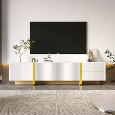 Obrázek produktu pro Abrihome TV skříňka 190 cm, TV stolek se 3 dvířky a 2 zásuvkami