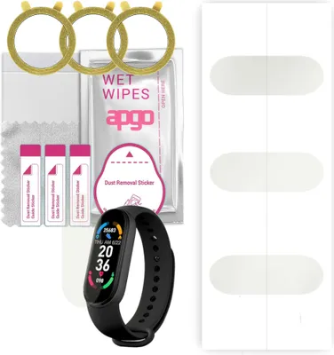Produktbild von apgo 3 Stück Schutzfolie, Matt, kompatibel mit Tracer T-BAND Velox M6 Smartwatch, Hydrogel Displayschutzfolie mit Positionierhilfe, Displayfolie, robust und kratzfest