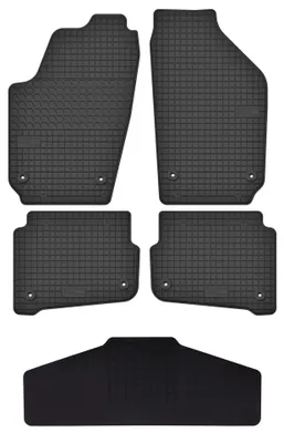 Image de Tapis de sol caoutchouc tunnel noir pour Skoda Fabia I 1999-2007 5 pièces