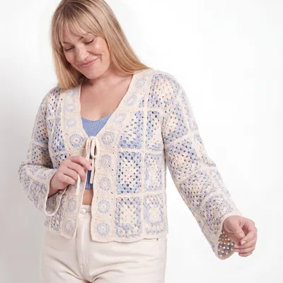 Produktbild von Cardigan Damen Sommerjacke 38 40 42 leichter Häkel Strick Bolero
