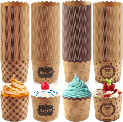 Produktbild von Muffinbackform 200 Stück Mini-Muffins-Papierformen: Muffinformen aus Papier, Muffin-Backförmchen aus Kraftpapier, kleine Cupcake-Formen, Muffin-Backfo