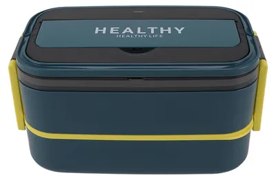 Produktbild von Doppelschichtige Bento-Box, Fach aus Edelstahl 316, tragbares Mittagessen mit Besteck für Arbeit, Schule, Büro, 1400 ml, Türkis