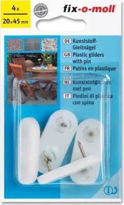 Produktbild von Kunststoff-Gleitnägel fix-o-moll 45x20mm weiß