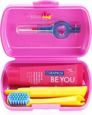Produktbild von Curaprox Reiseset Zahnpasta und Zahnbürste Pink x1