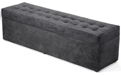 Produktbild von MG Design Polsterhocker Grau 45x160 cm - Stauraum 190L, bis 300 kg, stabil & pflegeleicht, für Wohnzimmer, Schlafzimmer & Flur