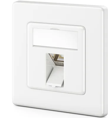 Produktbild von deleyCON 1x CAT7 Netzwerkdose 1 Port LAN Dose Anschlussdose Datendose Unterputzdose + 1x CAT 7 Keystone Modul 45° Gewinkelter Auslass RJ45 DSL Netzwerk Patchkabel Verlegekabel