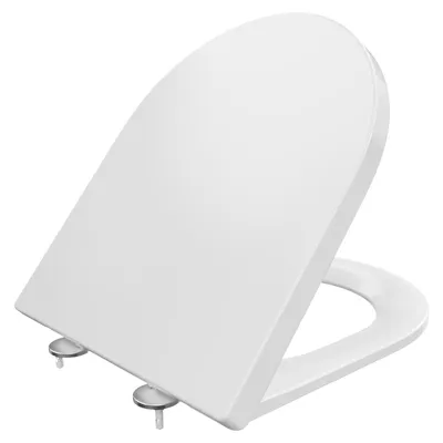 Produktbild von Anycee WC-Sitz Weiß - Form D | WC-Sitz mit Absenkautomatik | Belastbarkeit bis zu 150 kg | Schnelle Montage und Demontage