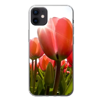 Produktbild von MuchoWow® Handyhülle Schutzhülle Hülle für iPhone 12 mini Blumen - Tulpen - Sonne Silikon Softcase Handy Hülle - Bild