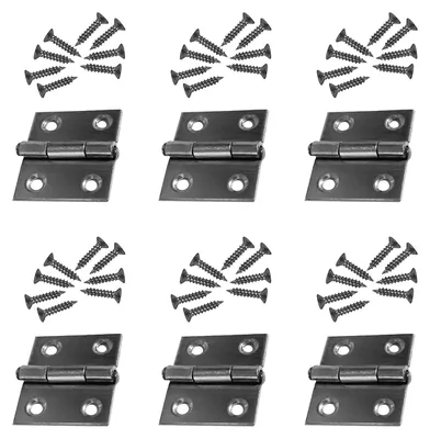 Image de Jeu de 6 charnières en acier inoxydable (taille 1: 28x25 mm)