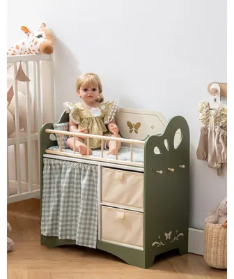 Produktbild von Puppenbett Puppenmöbel Puppenschrank - mit Aufbewahrung - Rosa - für 53 cm Puppen