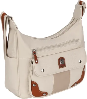Produktbild von Umhängetasche (15167) Damentasche Schultertasche Leder Optik Handtasche BEIGE-TAN