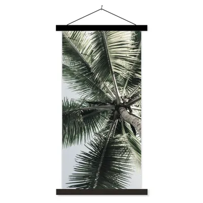 Produktbild von MuchoWow® Textilposter Palme - Tropisch - Sommer 90x180 cm mit schwarzem Rahmen - Dekoration Wohnzimmer