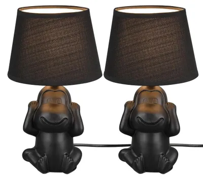 Produktbild von 2x Tischleuchte, Keramik, Textil, schwarz, H 27 cm