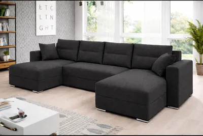 Zdjęcie produktu dla Zestaw wypoczynkowy Narożnik Sofa Zestaw wypoczynkowy Clara U Funkcja spania Zestaw wypoczynkowy