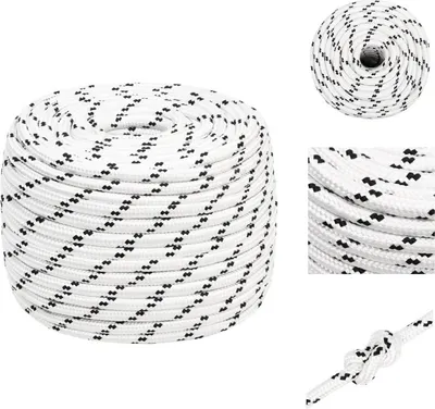 Immagine prodotto di vidaXL Corda da barca intrecciata bianca 14 mmx25 m Poliestere - Corde