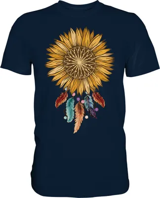 Produktbild von Dreamcatcher Sonnenblumen T-Shirt Garten Traumfänger Motiv Gärtner Geschenk – Navy / XL