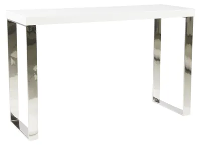 Konsole aus Holz, 120x40x76 cm, Hochglanz lackiert, Weiß