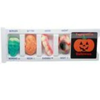 Zdjęcie produktu dla Halloweenowe pudełko tabletek dyniowych z galaretką owocową 25g
