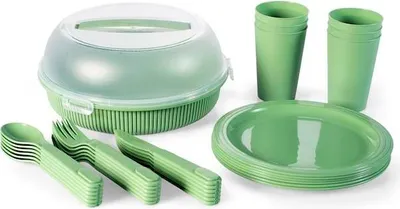 Image de Pack pique-nique 32 pièces en polypropylène vert
