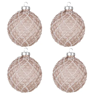 Produktbild von Clayre & Eef Weihnachtskugel 4er Set Ø 8 cm Braun Glas