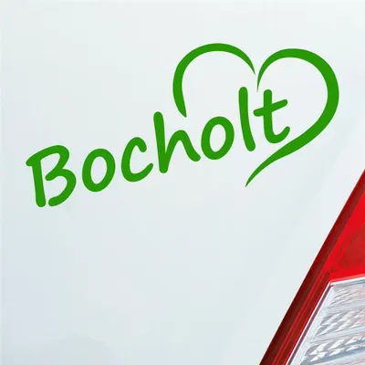 Produktbild von Auto Aufkleber Bocholt Münsterland BOH Herz Stadt City Liebe Love 17,5x8 cm Hellgrün Sticker Heckscheibenaufkleber