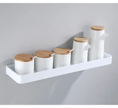 Immagine prodotto di Scaffale a parete in metallo, bianco, 60 cm, in acciaio inossidabile, salvaspazio, ideale per bagno, cucina o soggiorno